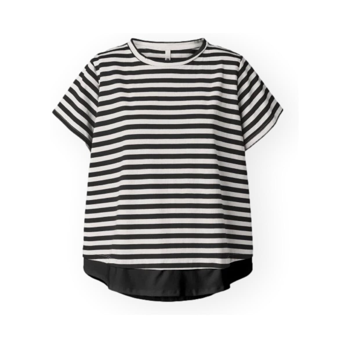 T-shirt με κοντά μανίκια Wendy Trendy Top 220692 - Black/Ecru