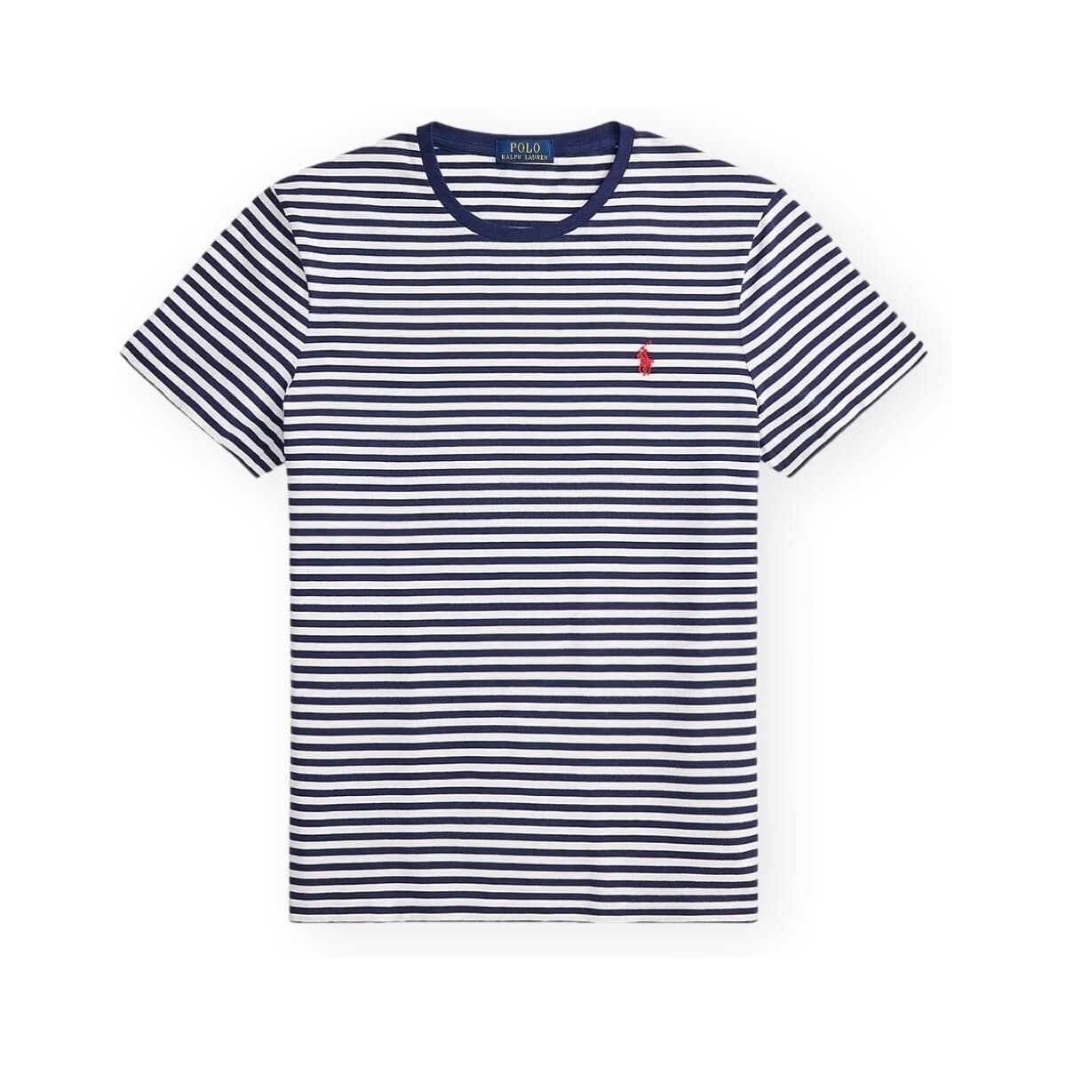 T-shirt με κοντά μανίκια Polo Ralph Lauren Custom Slim Fit Striped T-Shirt - Navy/White
