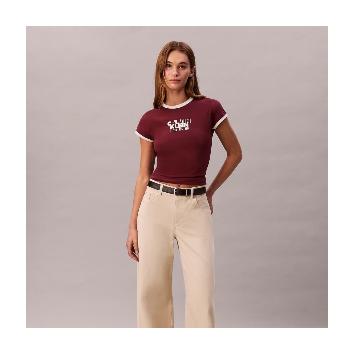 Women's T-Shirts Calvin Klein Bordeaux
