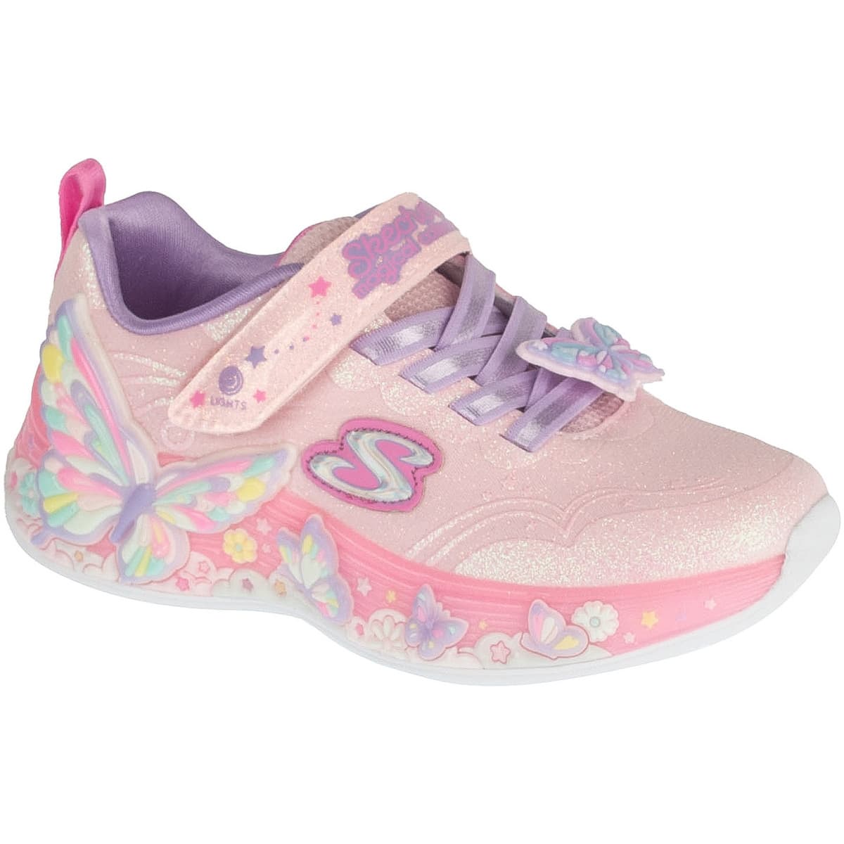 Παιδικό Αθλητικό Παπούτσι για Κορίτσι Skechers Butterfly Bliss με Φωτάκια On/Off Χρώματος Ροζ 303065L-LPMT
