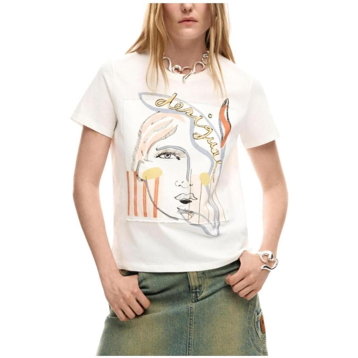 Women's T-Shirts Desigual White