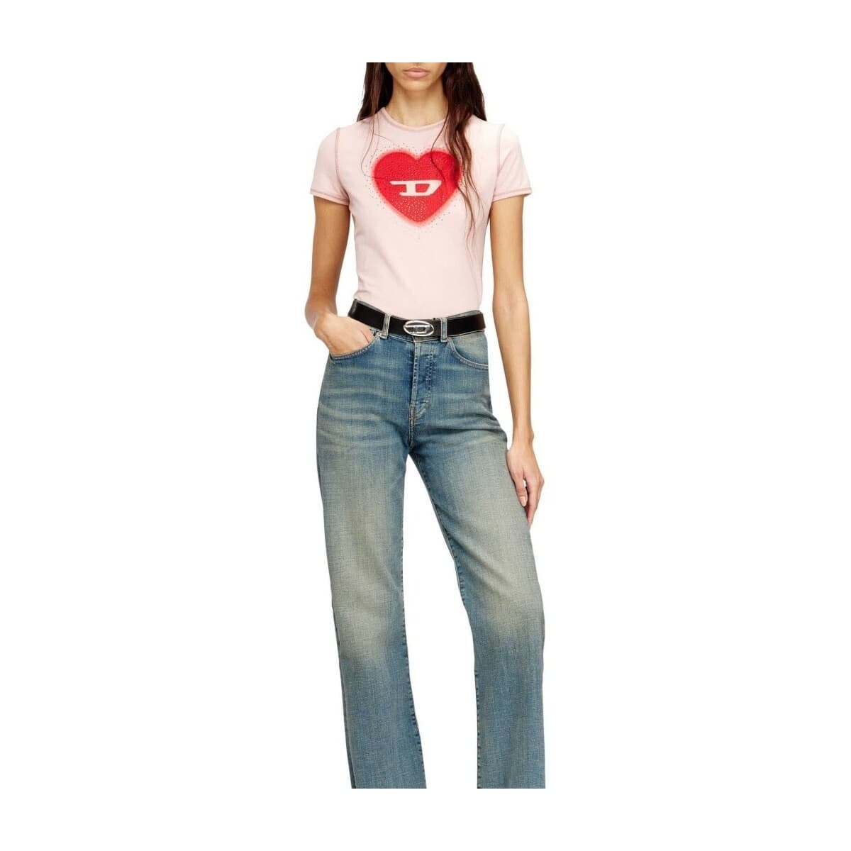 Women's T-Shirts Diesel Pink