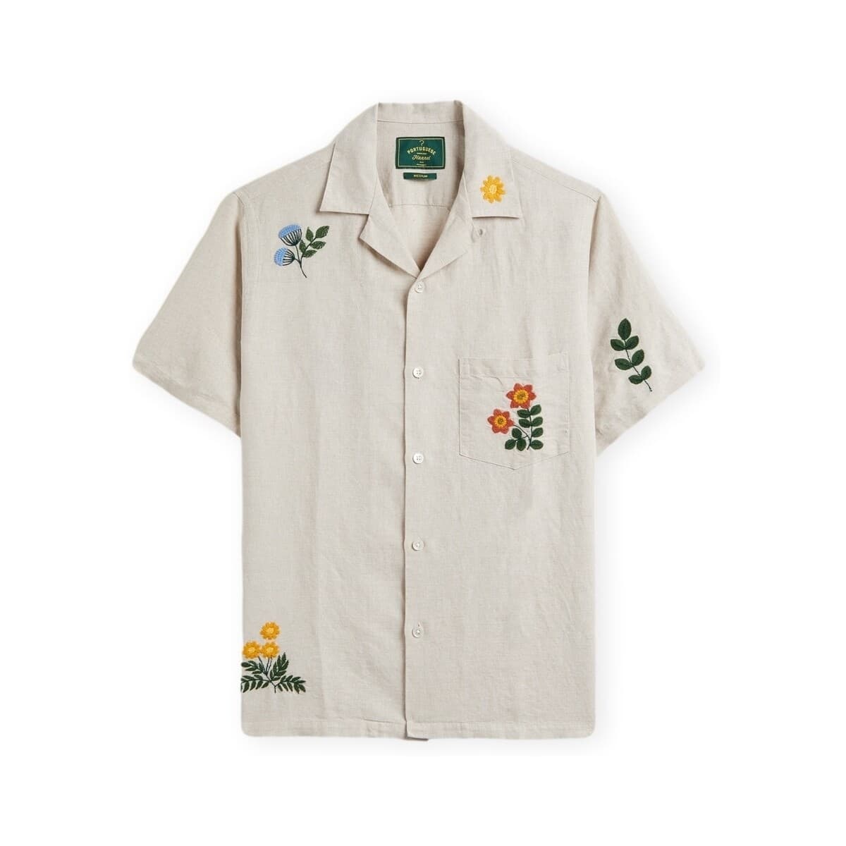 Πουκάμισο με κοντά μανίκια Portuguese Flannel Spring Embroidery Shirt