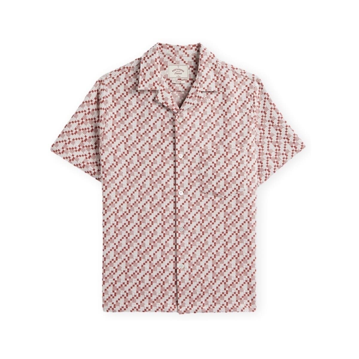Πουκάμισο με κοντά μανίκια Portuguese Flannel Mosaic Shirt - Clay