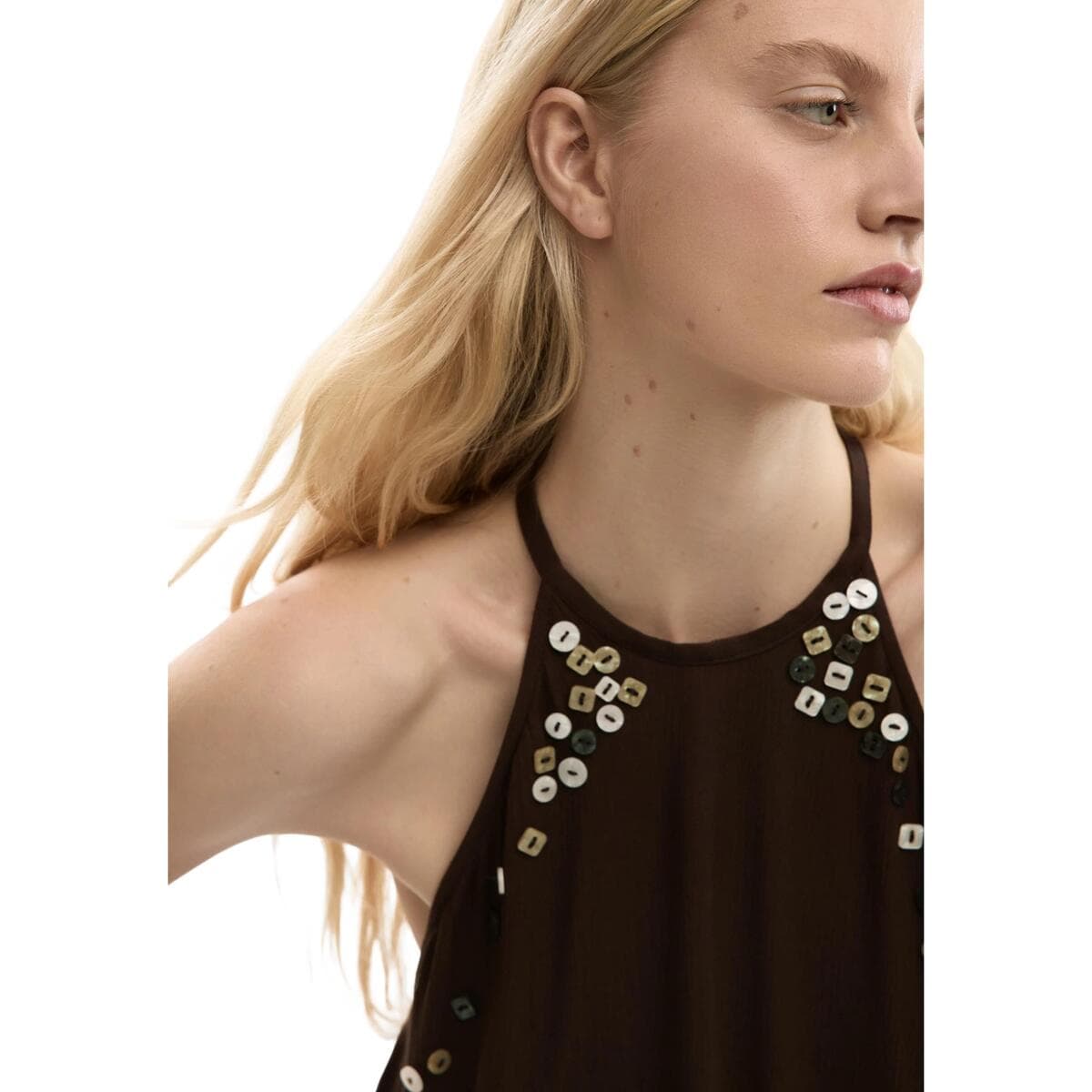 Women's Sleeveless Tops Desigual Brown