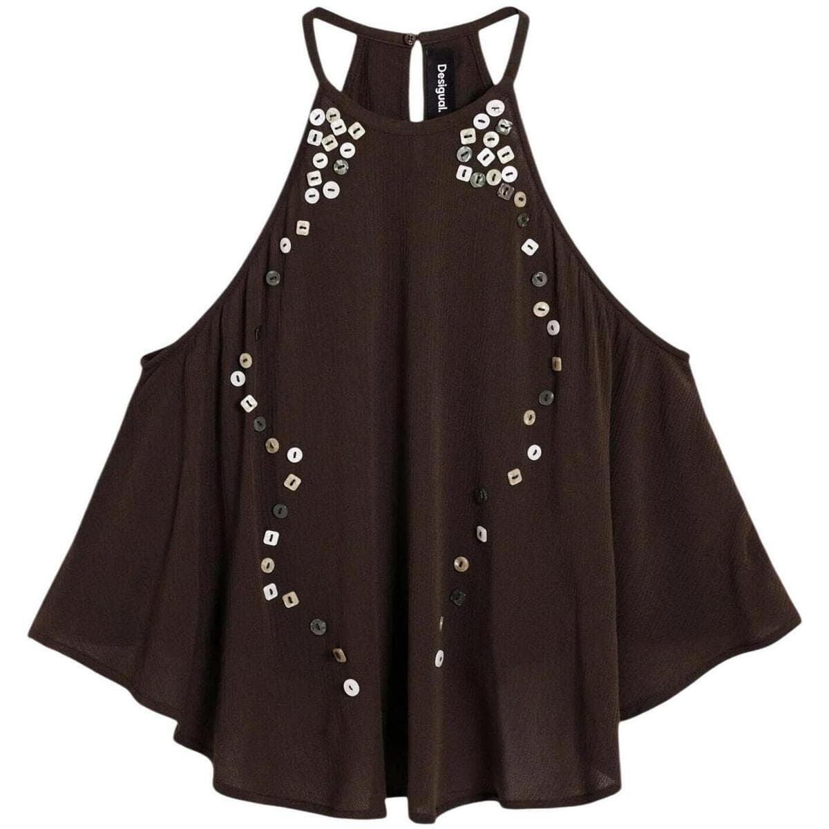 Women's Sleeveless Tops Desigual Brown