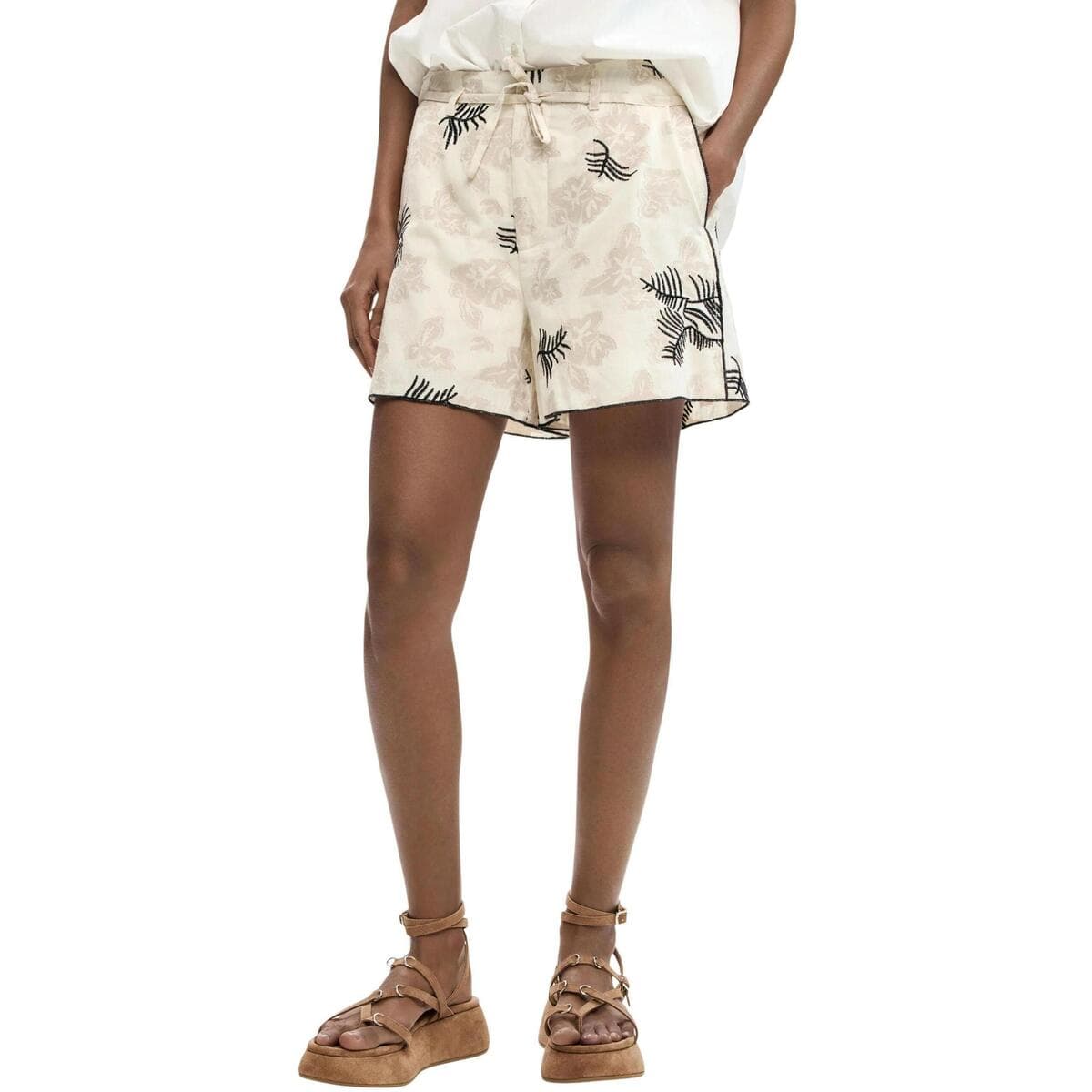 Women's Shorts Desigual Beige