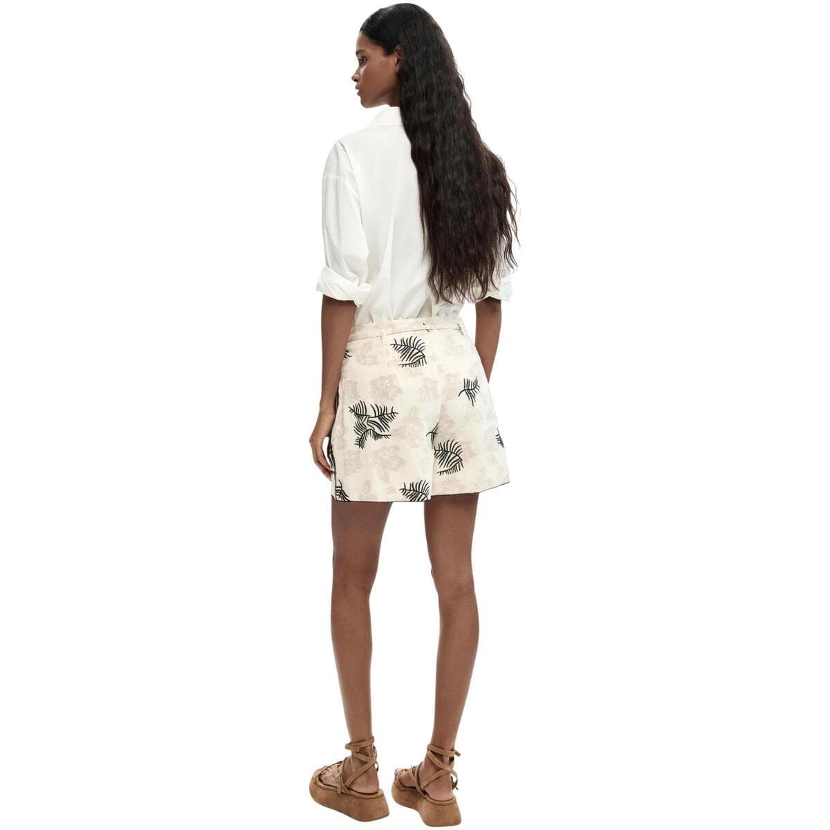 Women's Shorts Desigual Beige