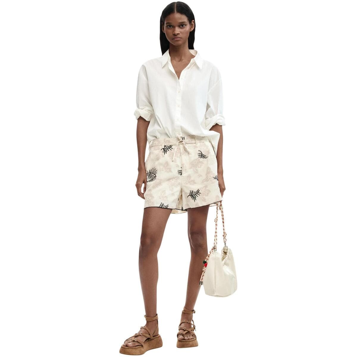 Women's Shorts Desigual Beige