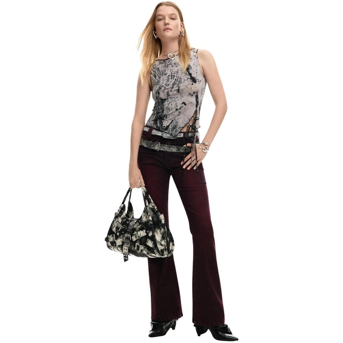 Women's Sleeveless Tops Desigual Gray