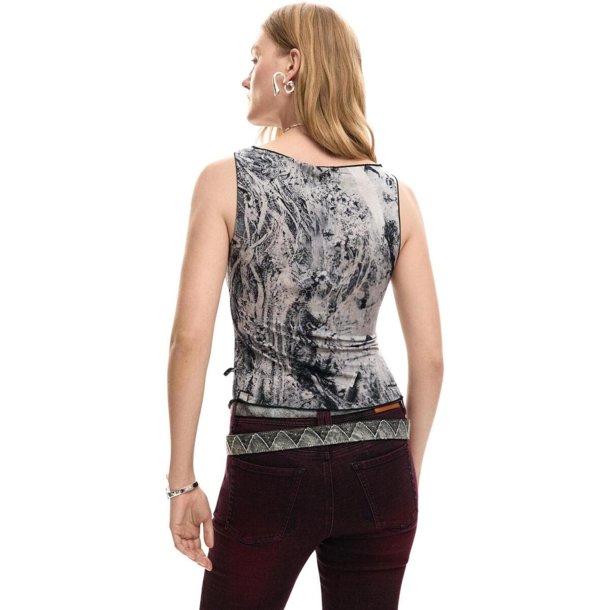 Women's Sleeveless Tops Desigual Gray