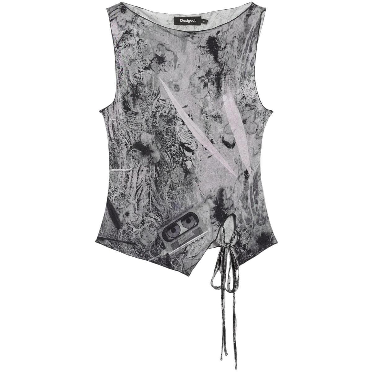 Women's Sleeveless Tops Desigual Gray