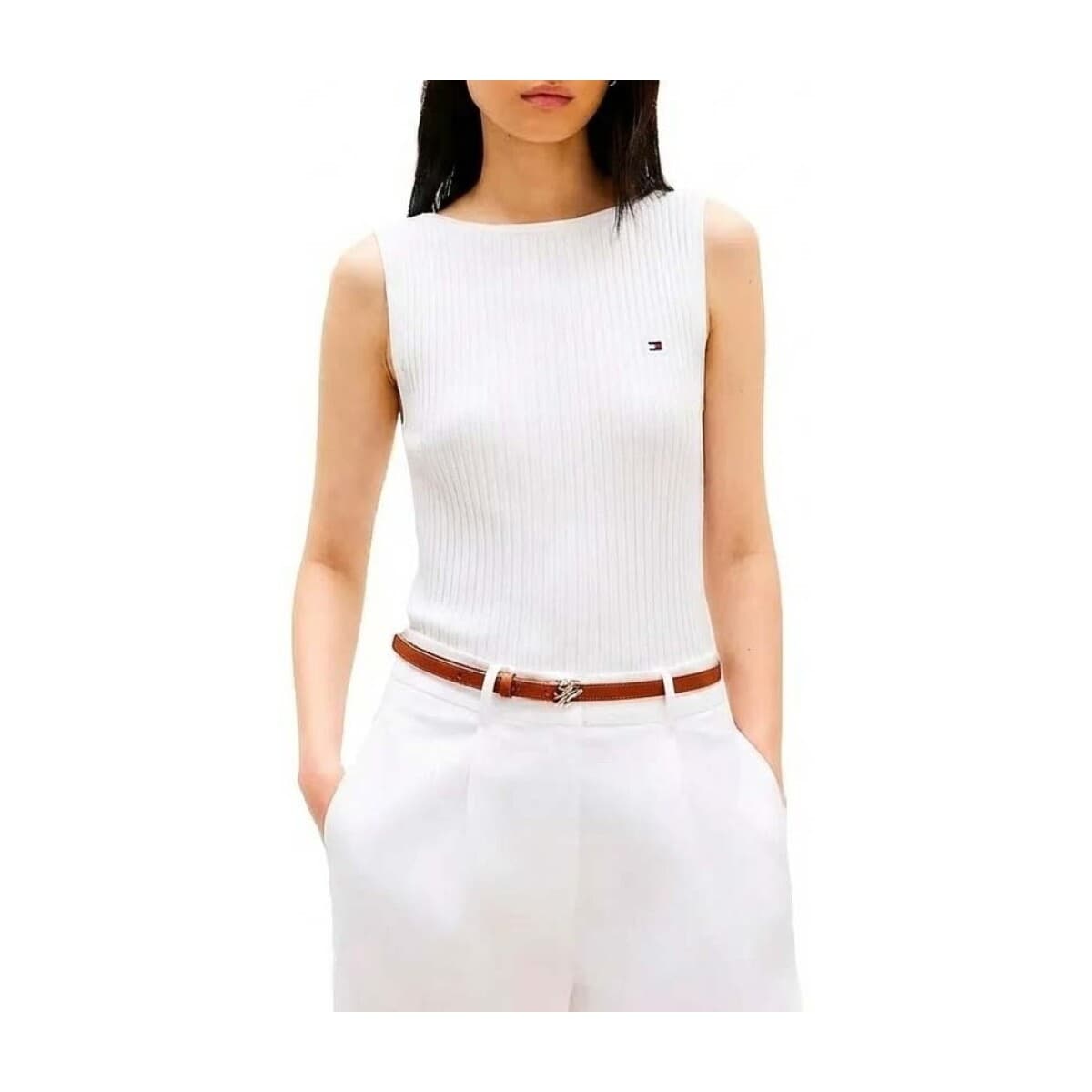 Women's Sleeveless Tops Tommy Hilfiger White