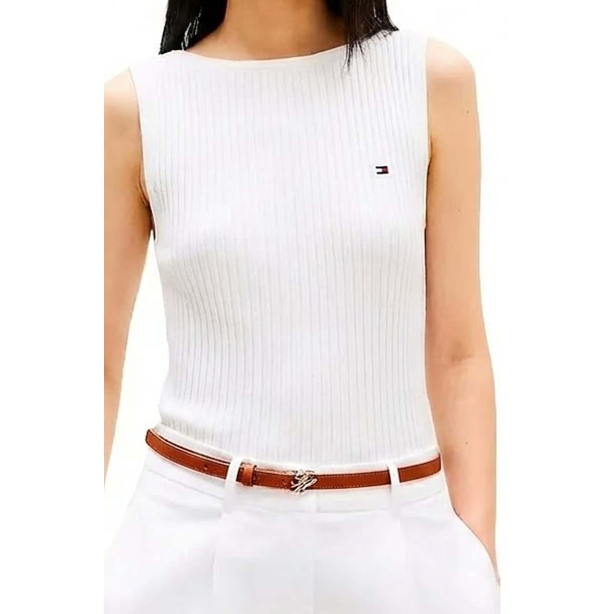 Women's Sleeveless Tops Tommy Hilfiger White