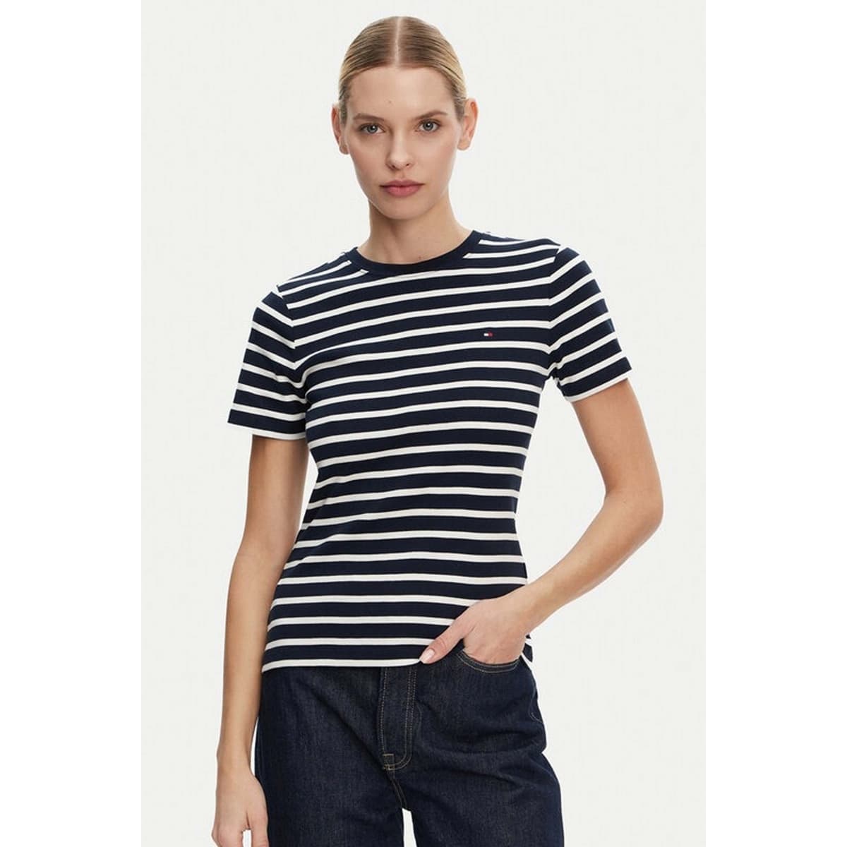 T-shirt με κοντά μανίκια Tommy Hilfiger Camisetas Mujer Modèle 176049