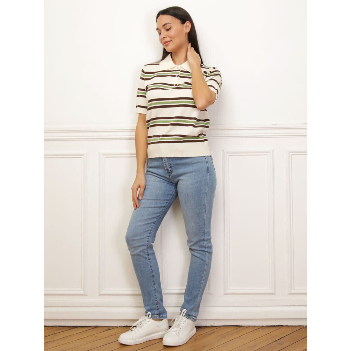 Women's Polo Shirts La Modeuse Beige