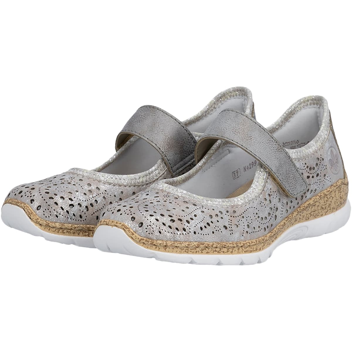Women's Ballet Flats Rieker Silver