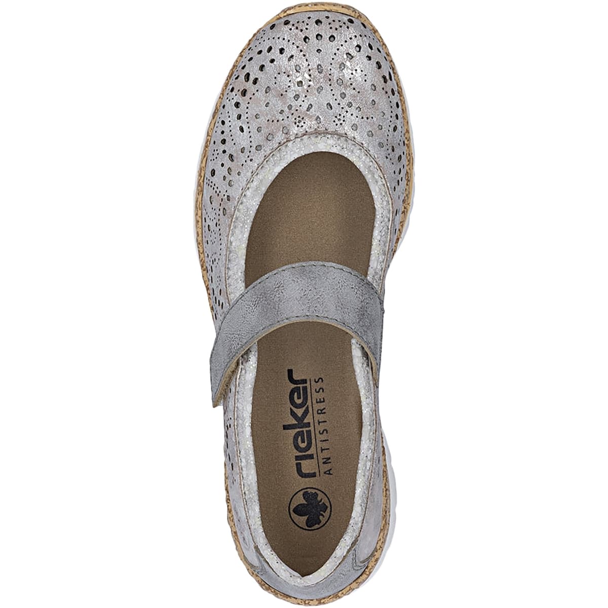 Women's Ballet Flats Rieker Silver