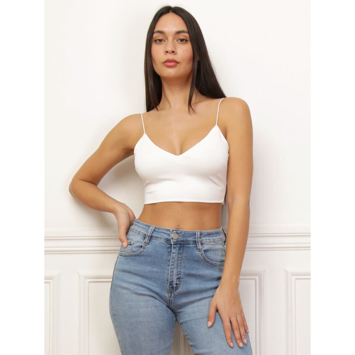 Women's Sleeveless Tops La Modeuse White