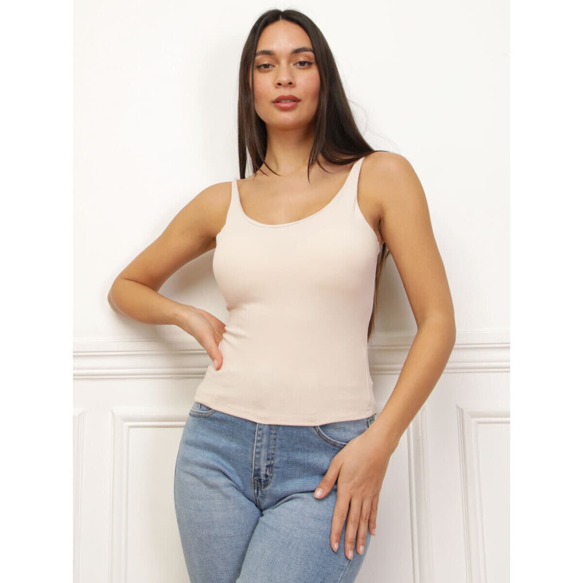 Women's Sleeveless Tops La Modeuse Beige