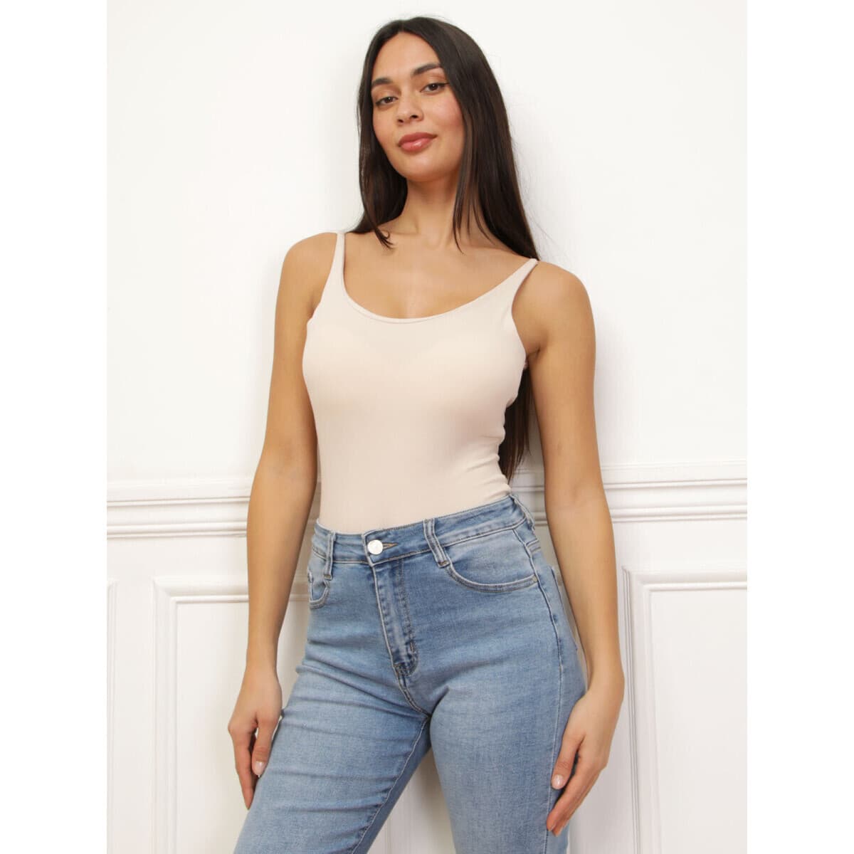 Women's Sleeveless Tops La Modeuse Beige