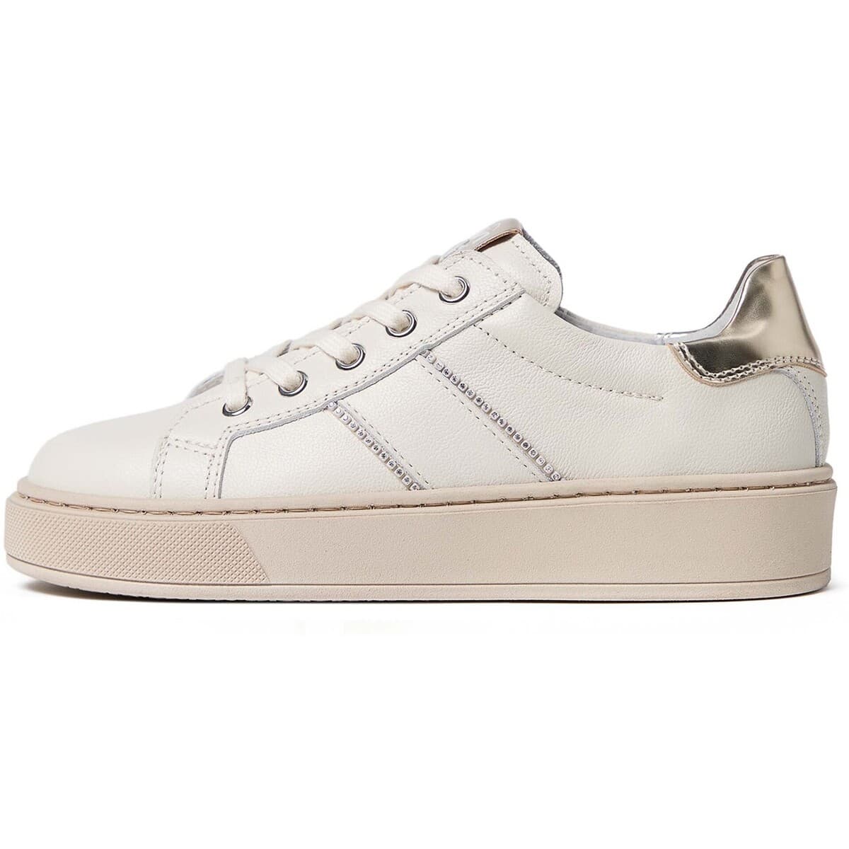 Xαμηλά Sneakers NeroGiardini Perseo T.Brill Platino 6074 Tr Delia Kiabi Gesso