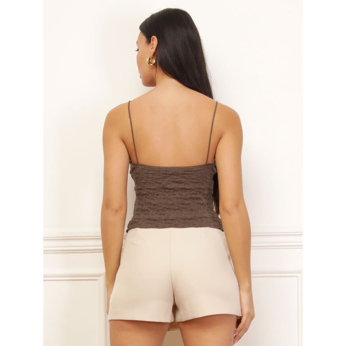 Women's Sleeveless Tops La Modeuse Brown