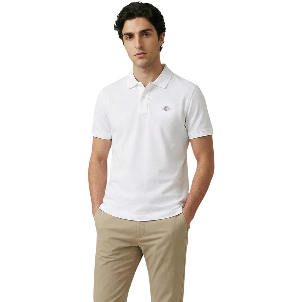 Men's Polo Shirts Gant White