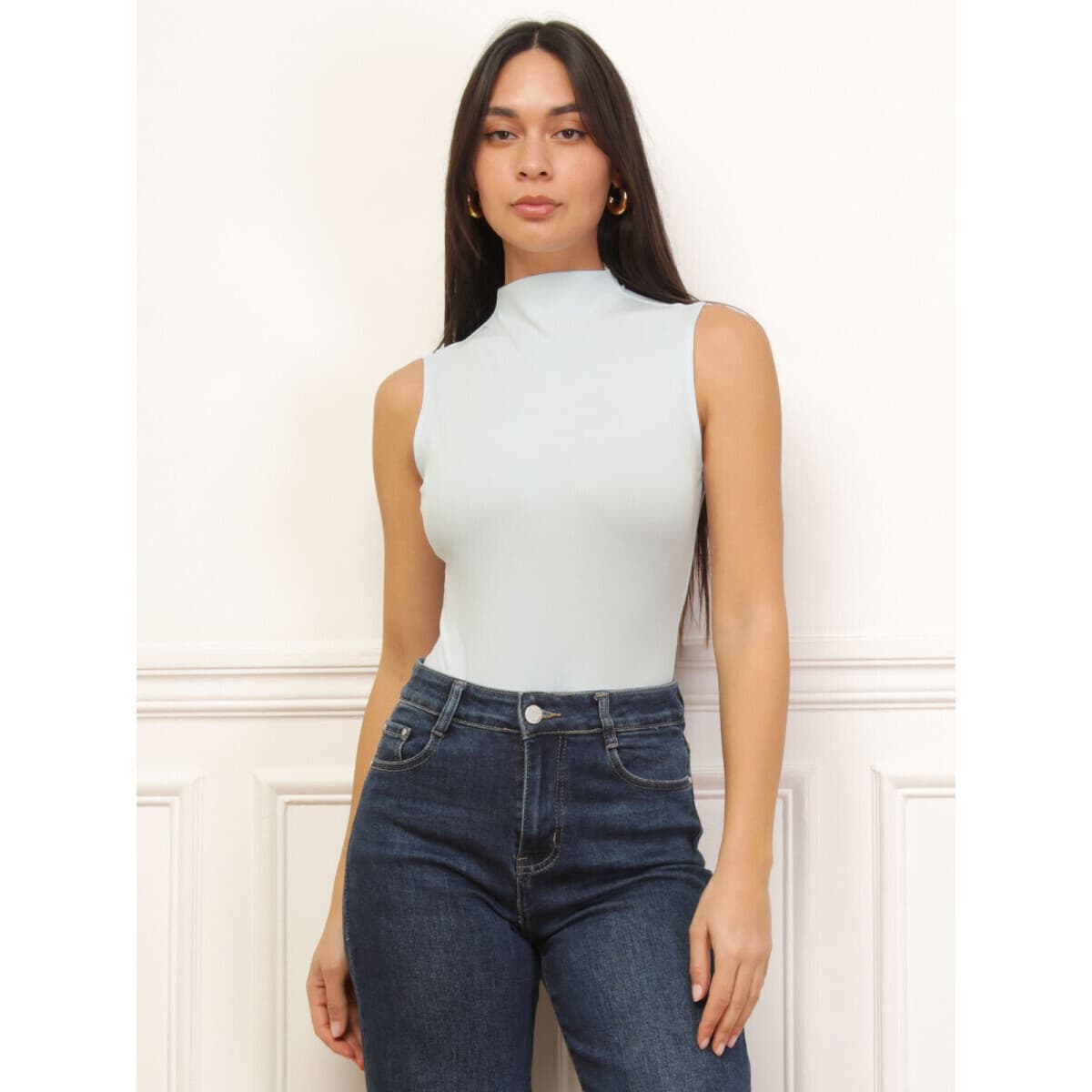 Women's Sleeveless Tops La Modeuse Blue