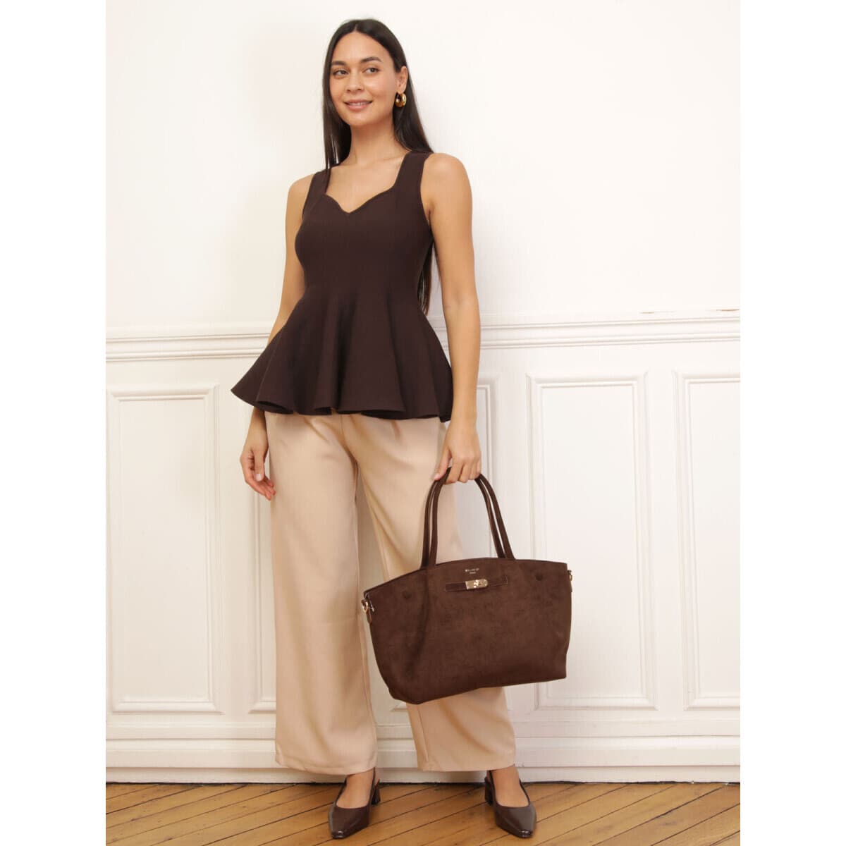 Women's T-Shirts La Modeuse Brown