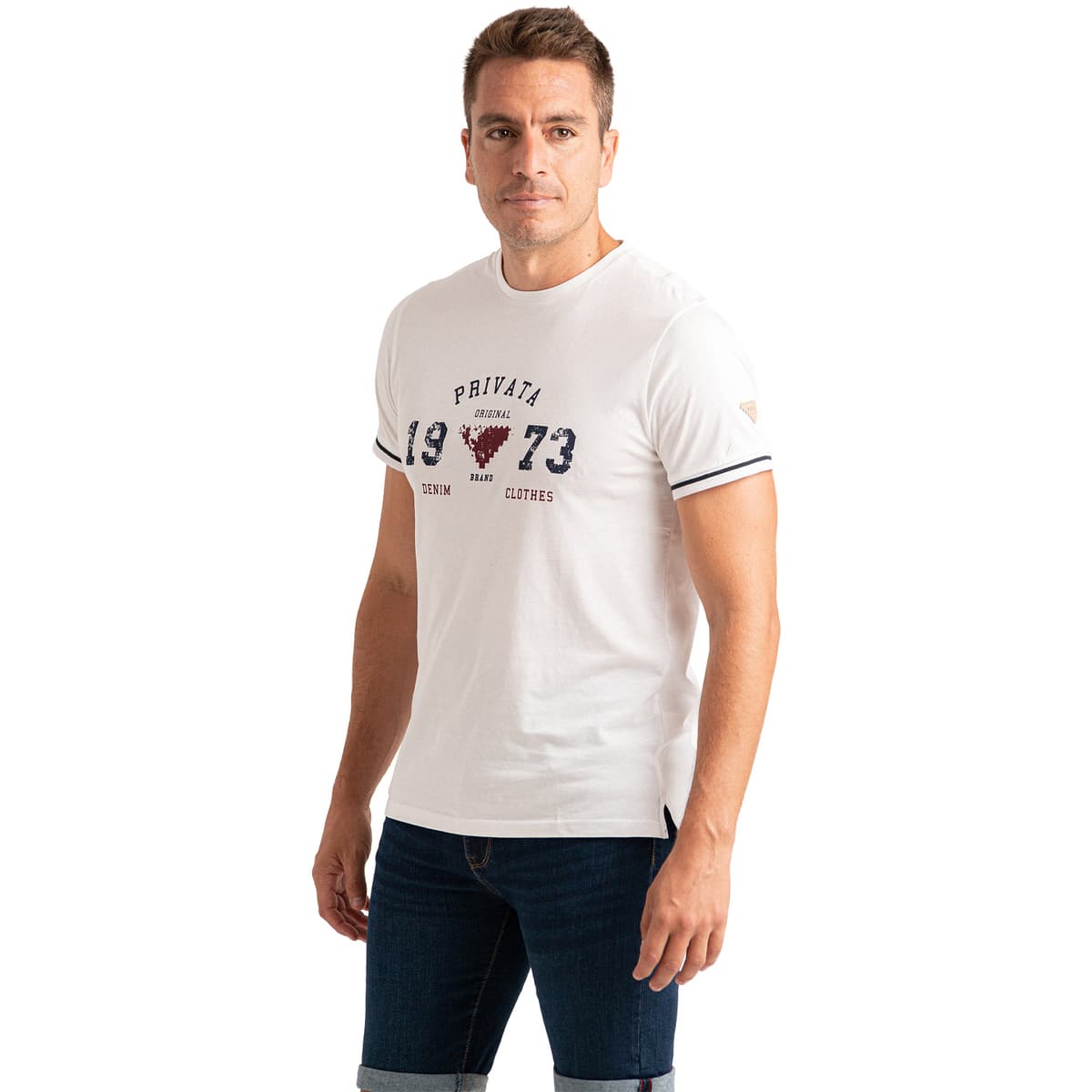 T-shirt με κοντά μανίκια Privata PRI2533-BLANCO