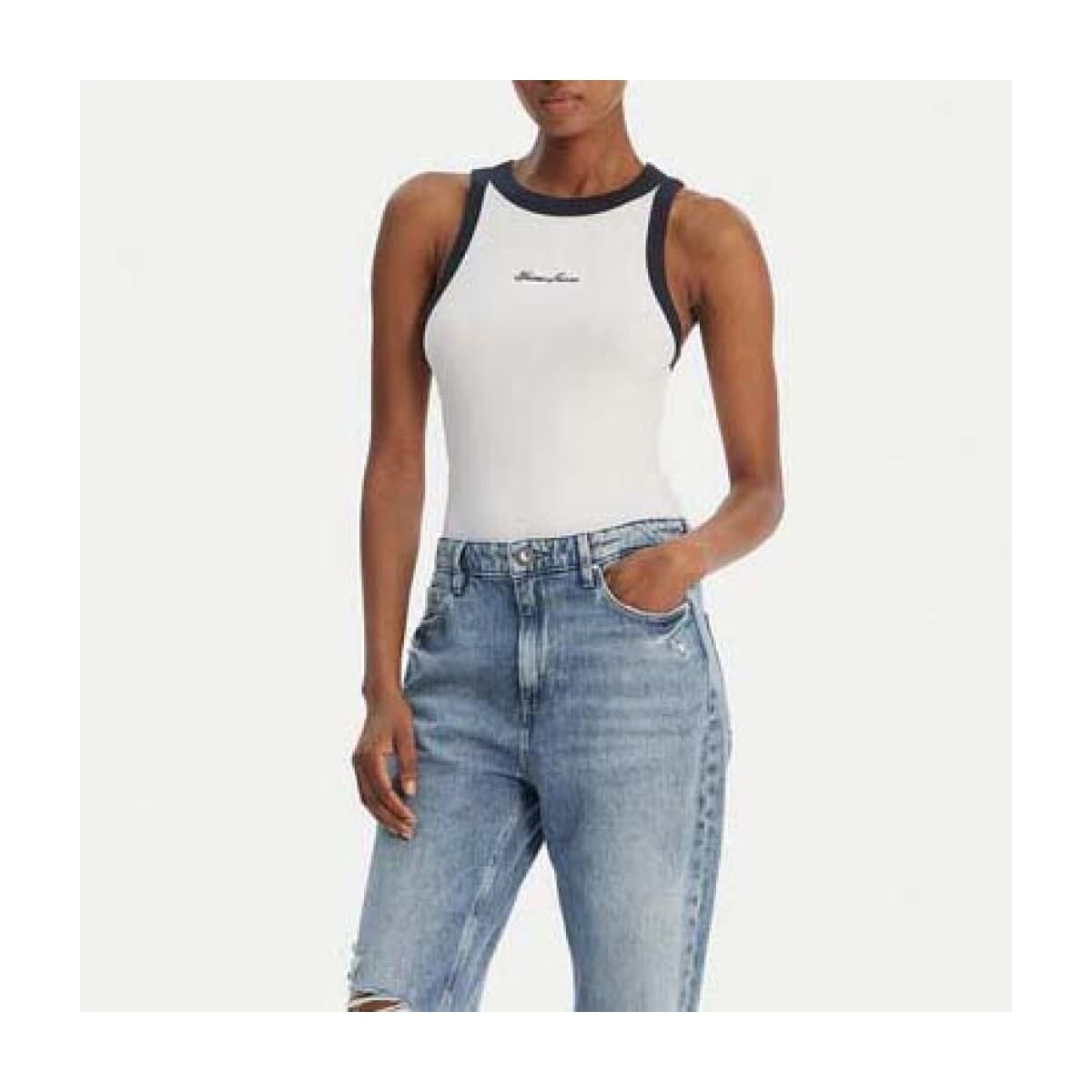 Women's Sleeveless Tops Guess White