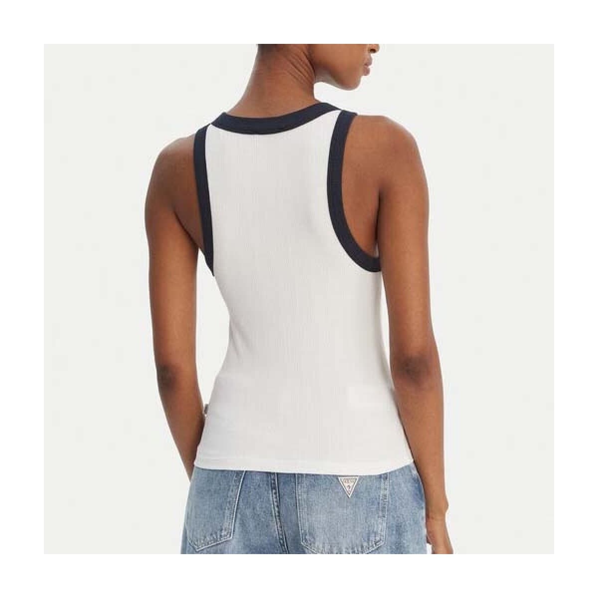 Women's Sleeveless Tops Guess White
