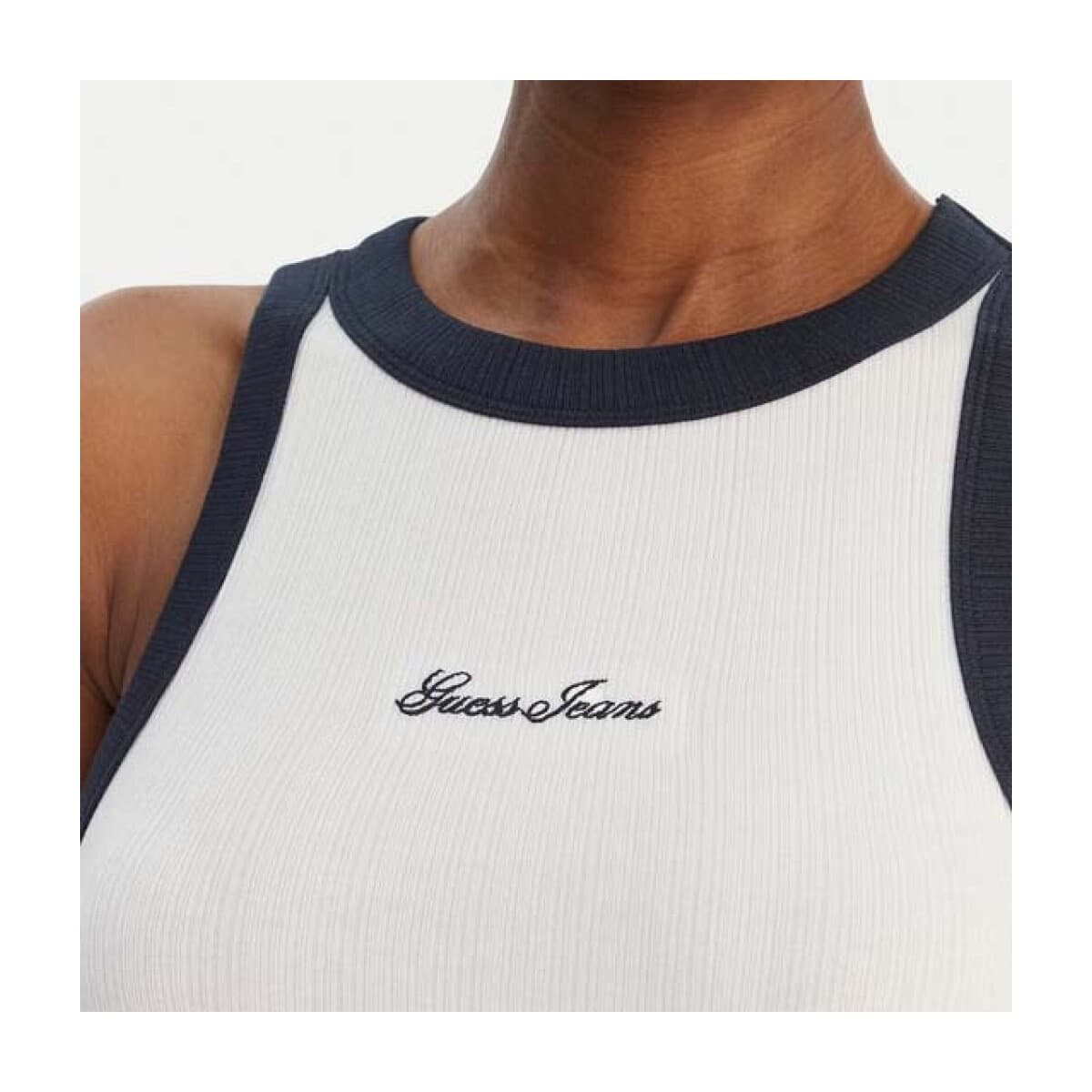 Women's Sleeveless Tops Guess White