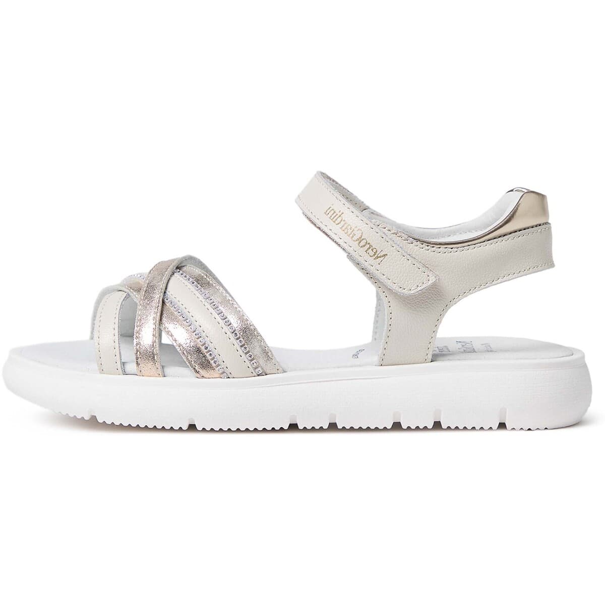 Σανδάλια χωρίς τακούνι NeroGiardini Perseo T.Seoul 1 Platino T.Brill Platino 6074 Tr N