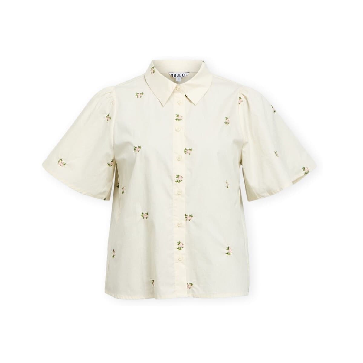 Μπλούζα Object Molia Shirt - Cloud Dancer/Embroidery Flower