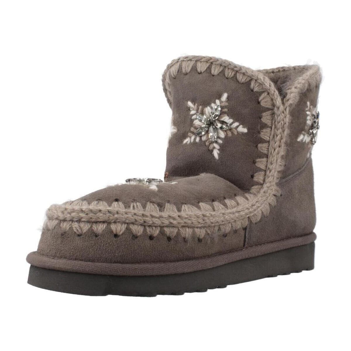 Μποτίνια Mou Botines Mujer Modèle Eskimo Wool Stars rhinest