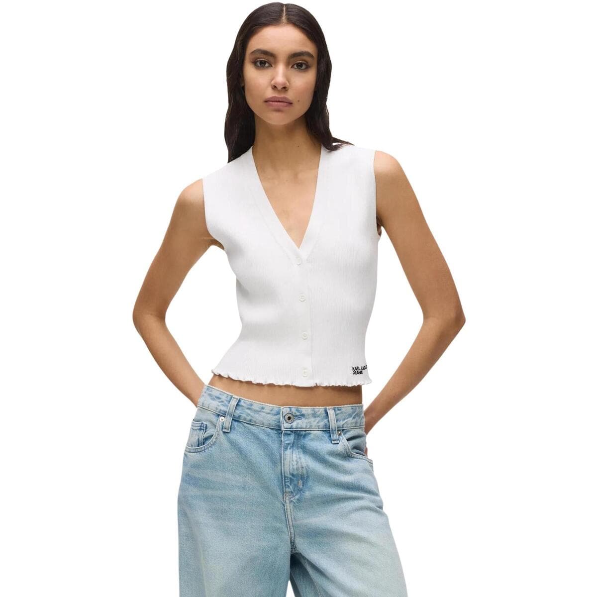 Women's Sleeveless Tops Karl Lagerfeld White