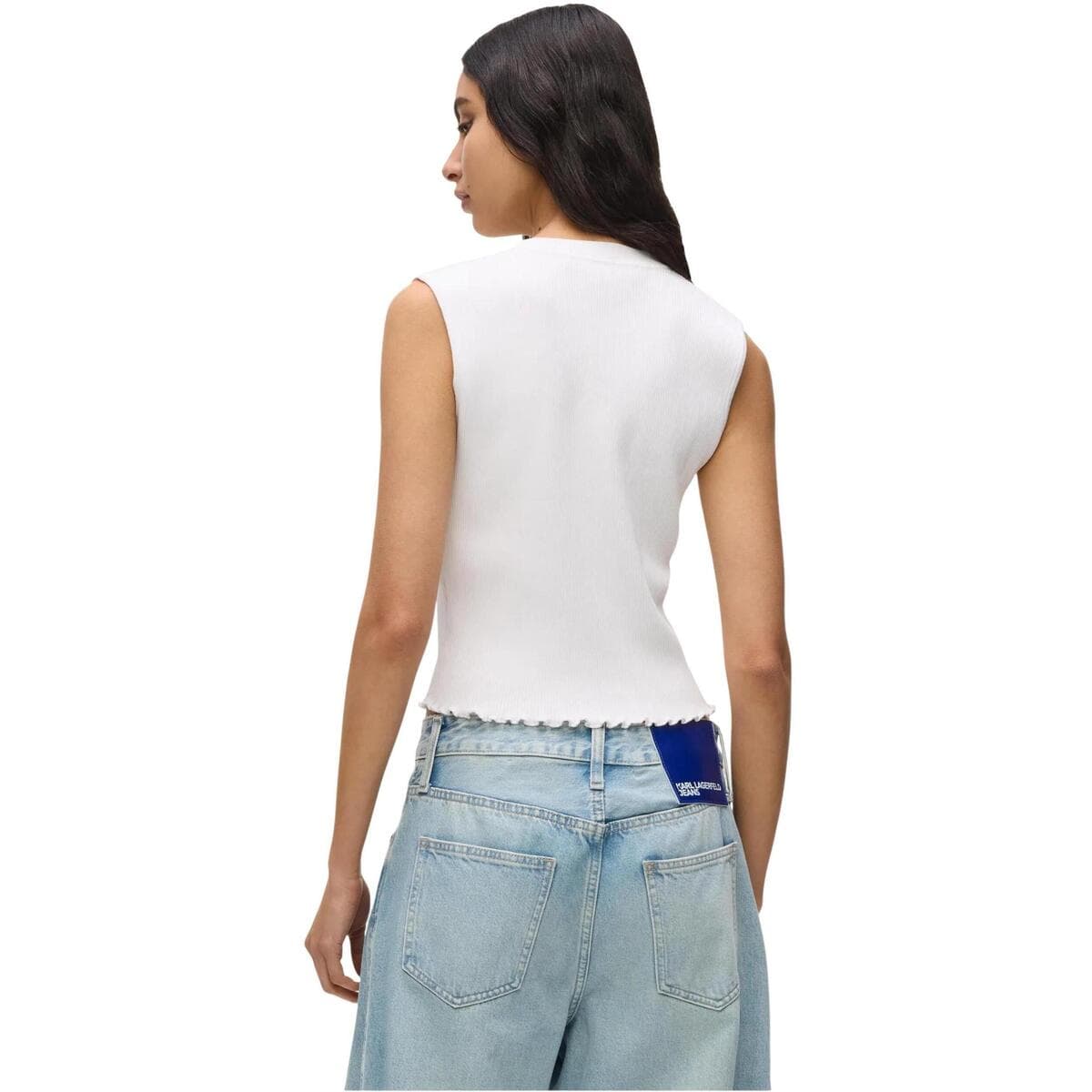 Women's Sleeveless Tops Karl Lagerfeld White