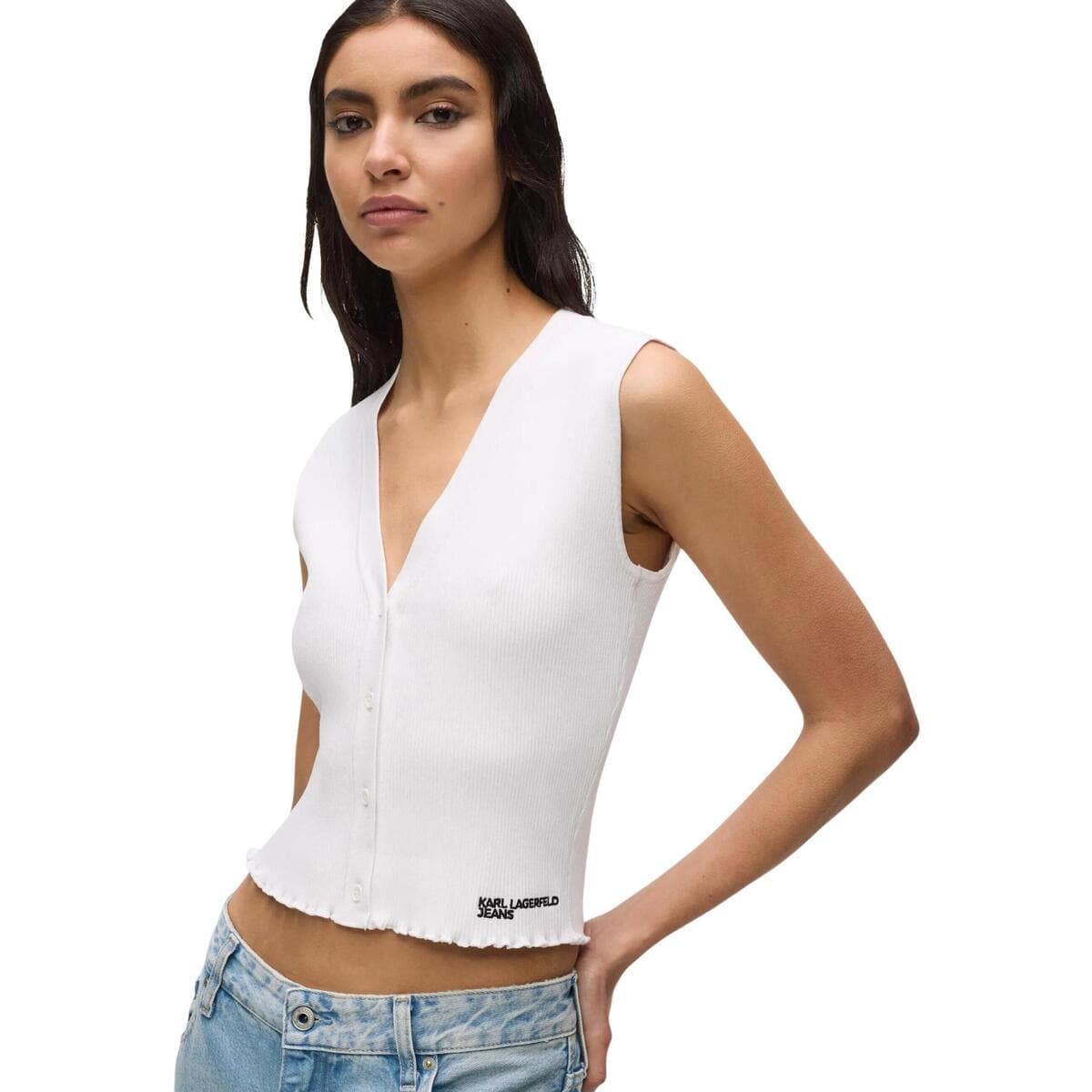 Women's Sleeveless Tops Karl Lagerfeld White