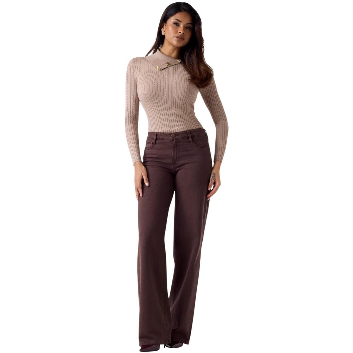 Women's Pants Guess Brown