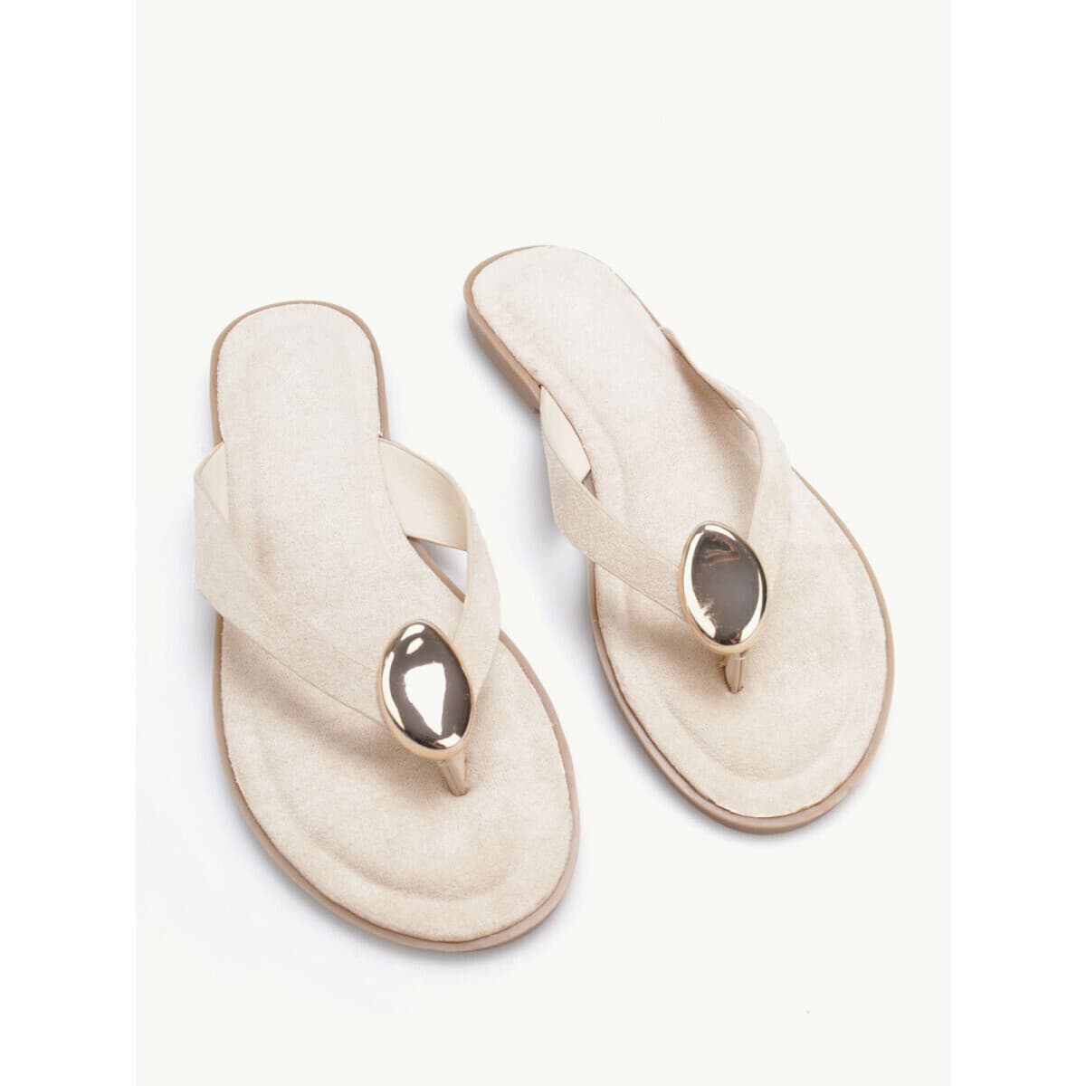 Women's Flip Flops La Modeuse Beige