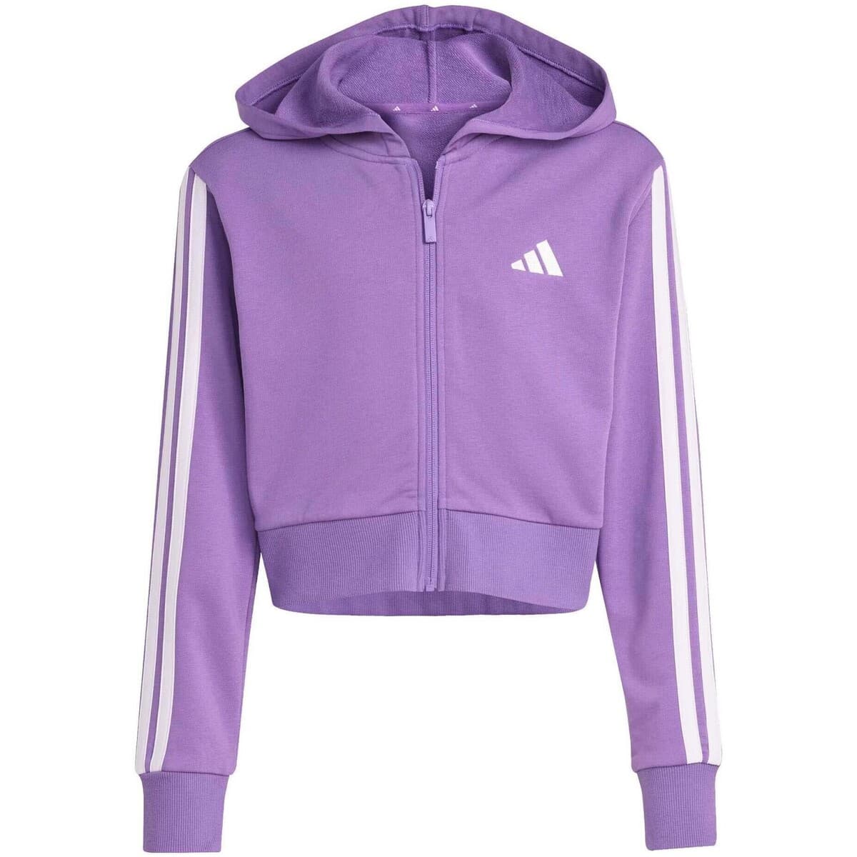 T-shirt με κουκούλα adidas Jg 3S Ft Fz Cro