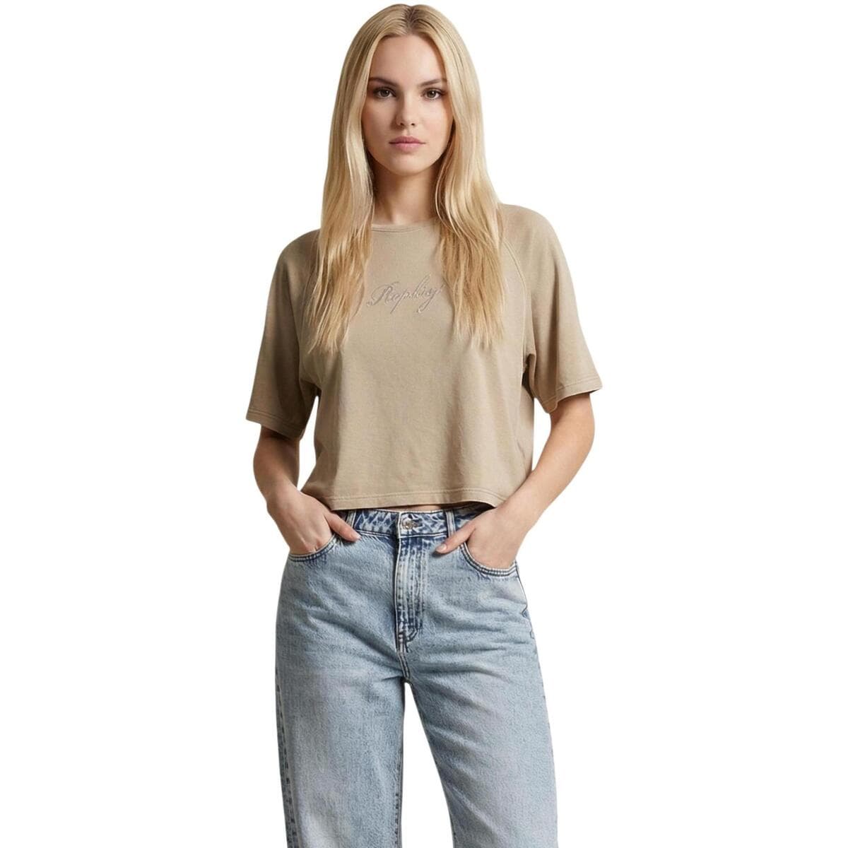 Women's T-Shirts Replay Beige