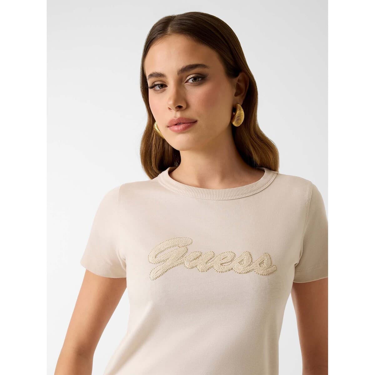 Women's T-Shirts Guess Beige