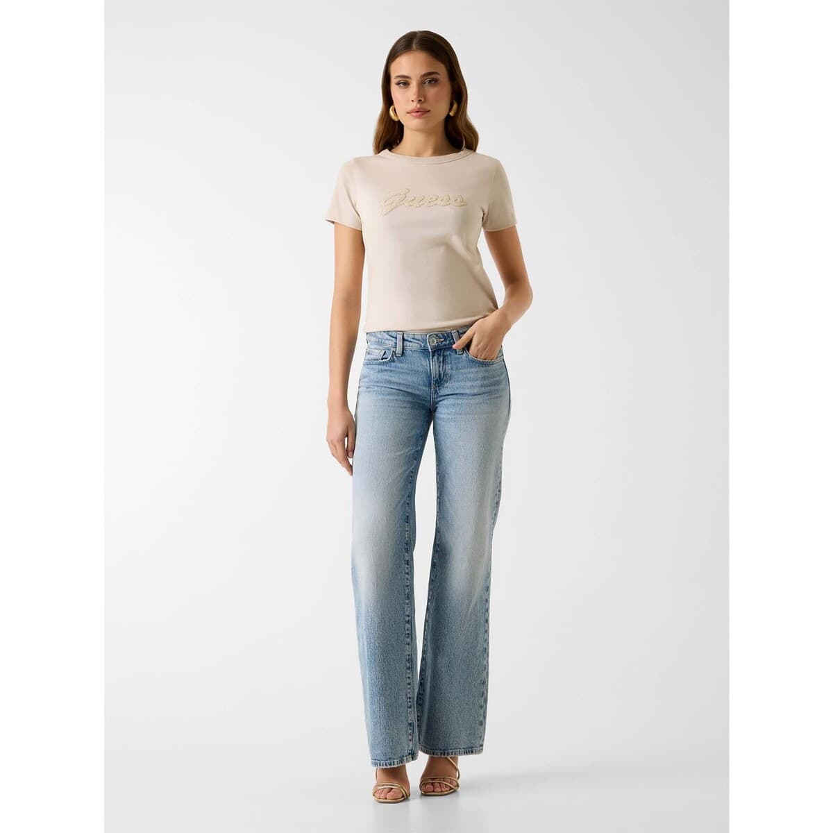 Women's T-Shirts Guess Beige