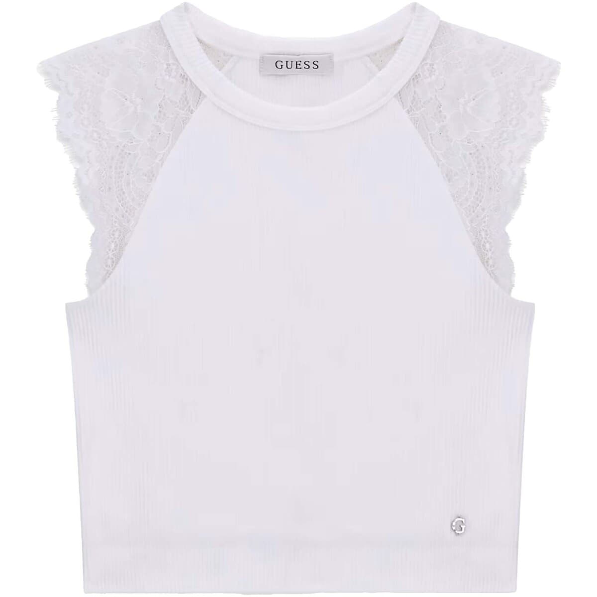 Women's Sleeveless Tops Guess White