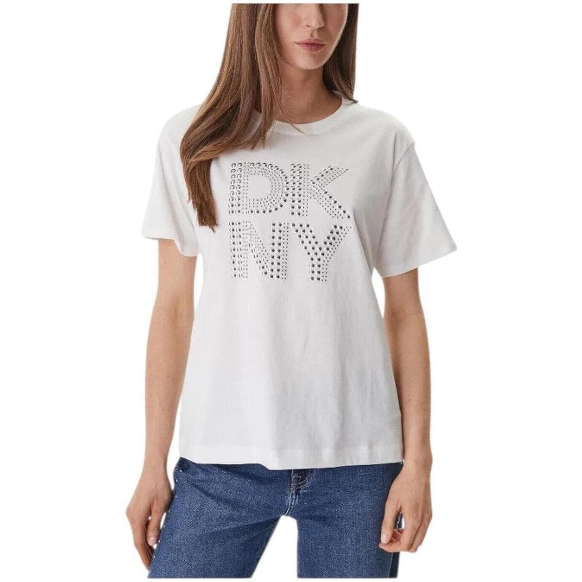 T-shirt με κοντά μανίκια Dkny SW5900202 wht