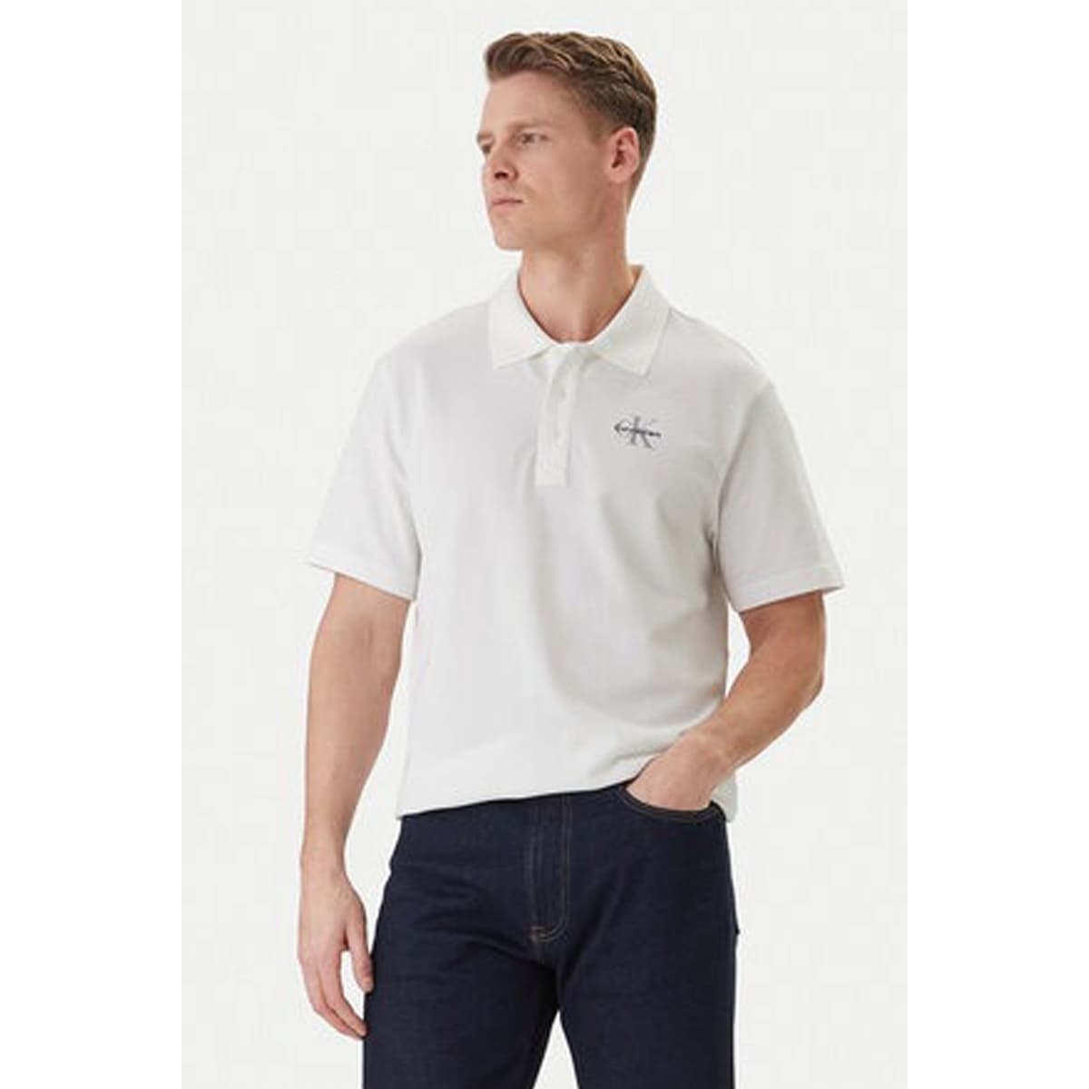 Men's Polo Shirts Calvin Klein White