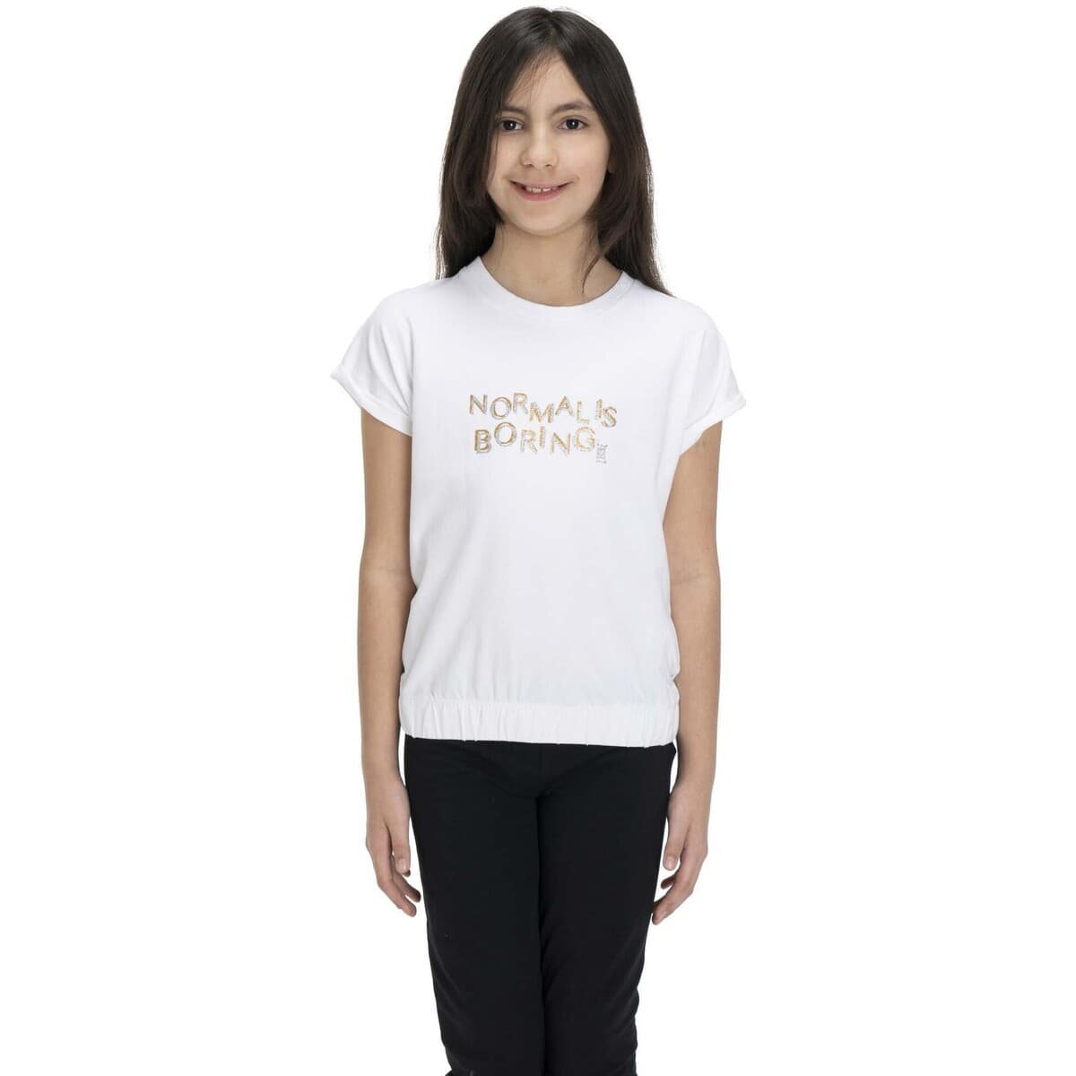 T-shirt με κοντά μανίκια Leone 1947 Girl Round Neck Shiny